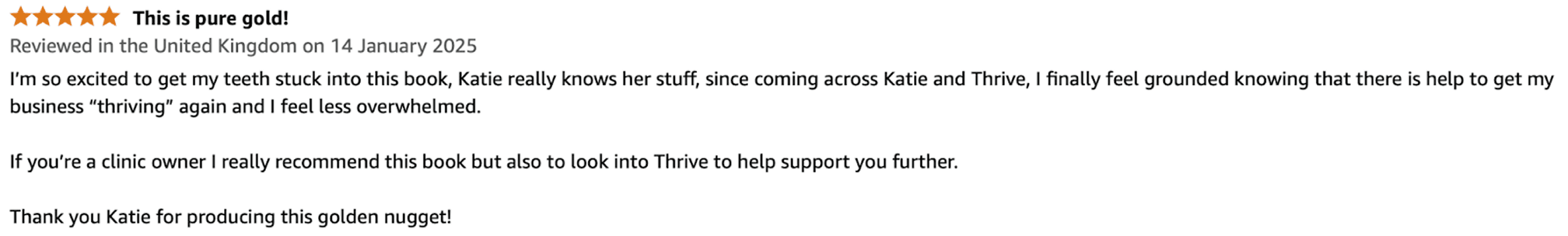 Amazon review of Thriving